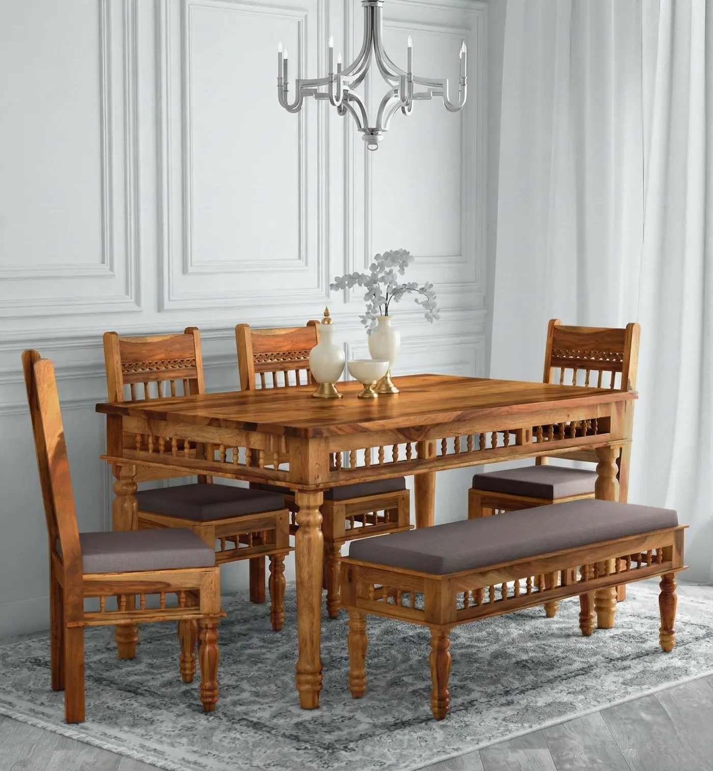 Dining Table 07 — custom dining table made to order by Woodflex Designs, Surat