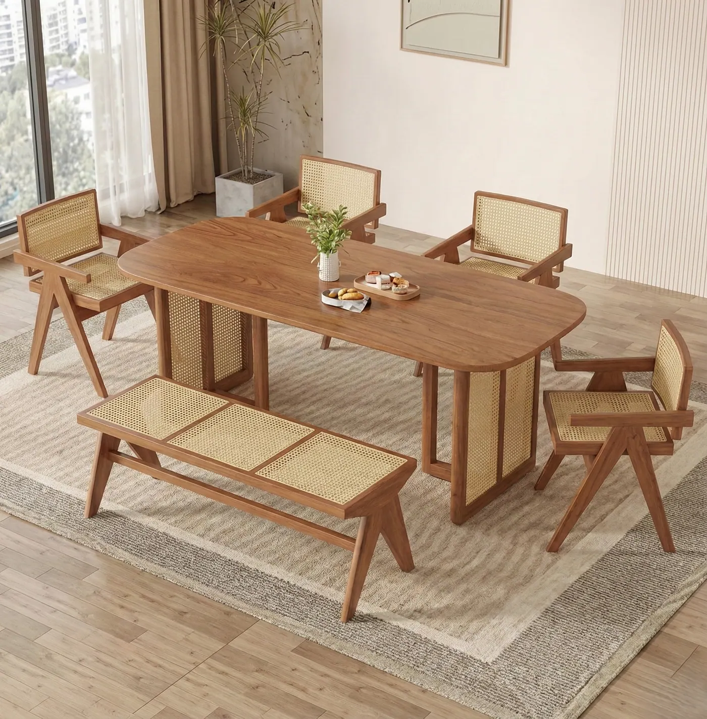 Dining Table 09 — custom dining table made to order by Woodflex Designs, Surat