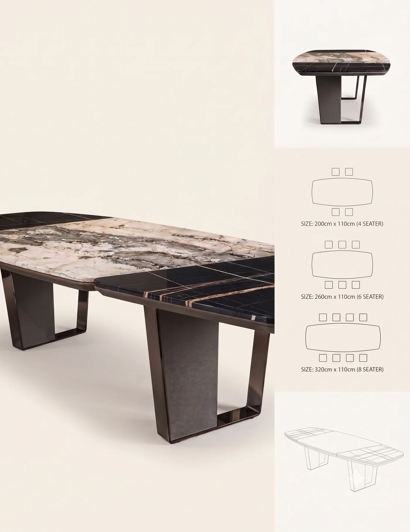 Dining Table 37 — custom dining table made to order by Woodflex Designs, Surat