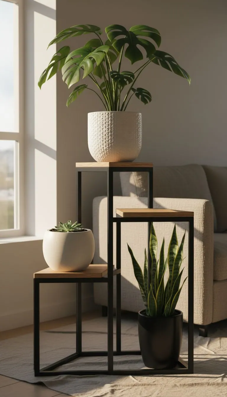 Plant Stand 14 — custom planter stand made to order by Woodflex Designs, Surat