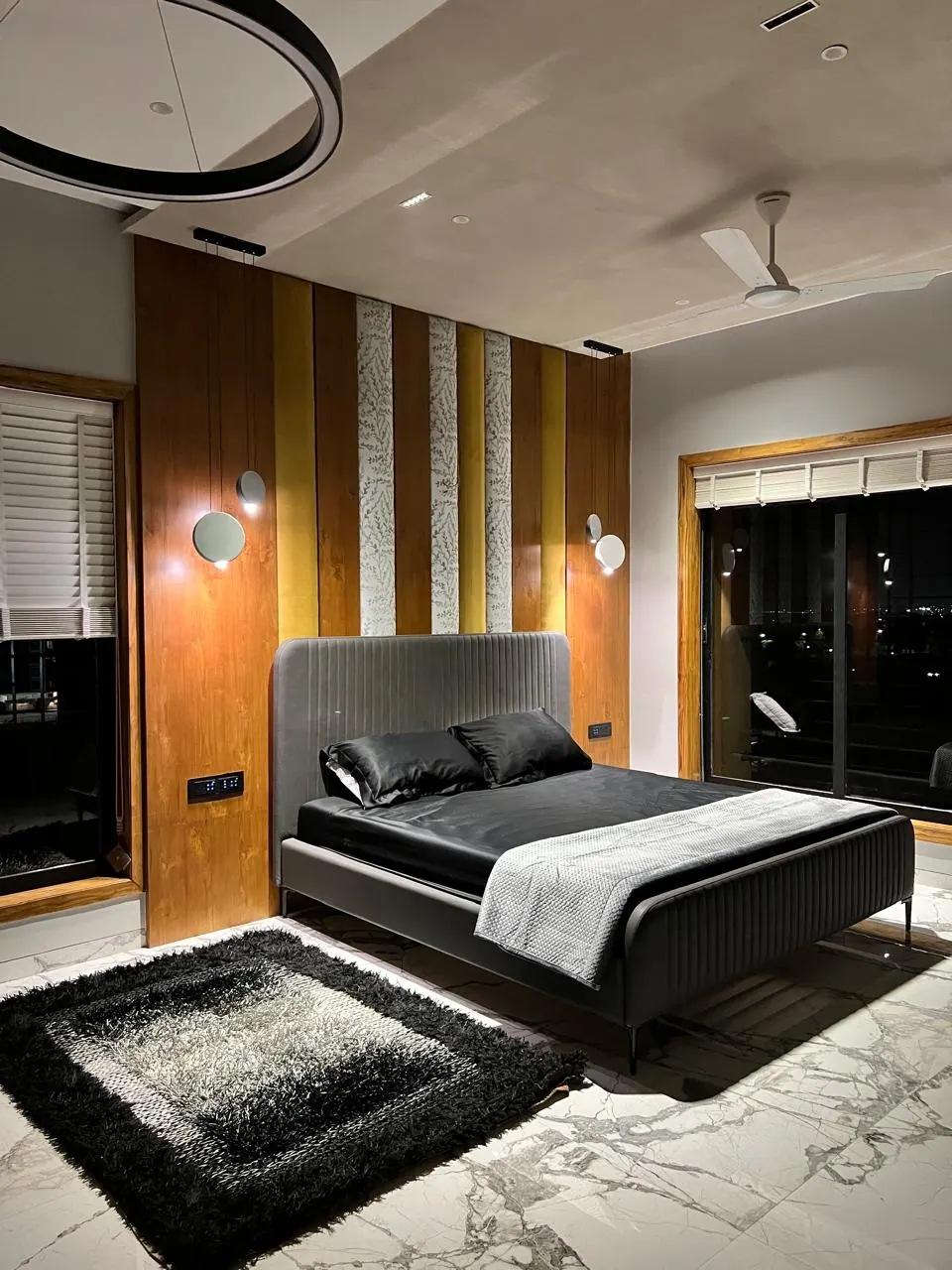 Custom bed frame made by Woodflex Designs, photographed in a client's home