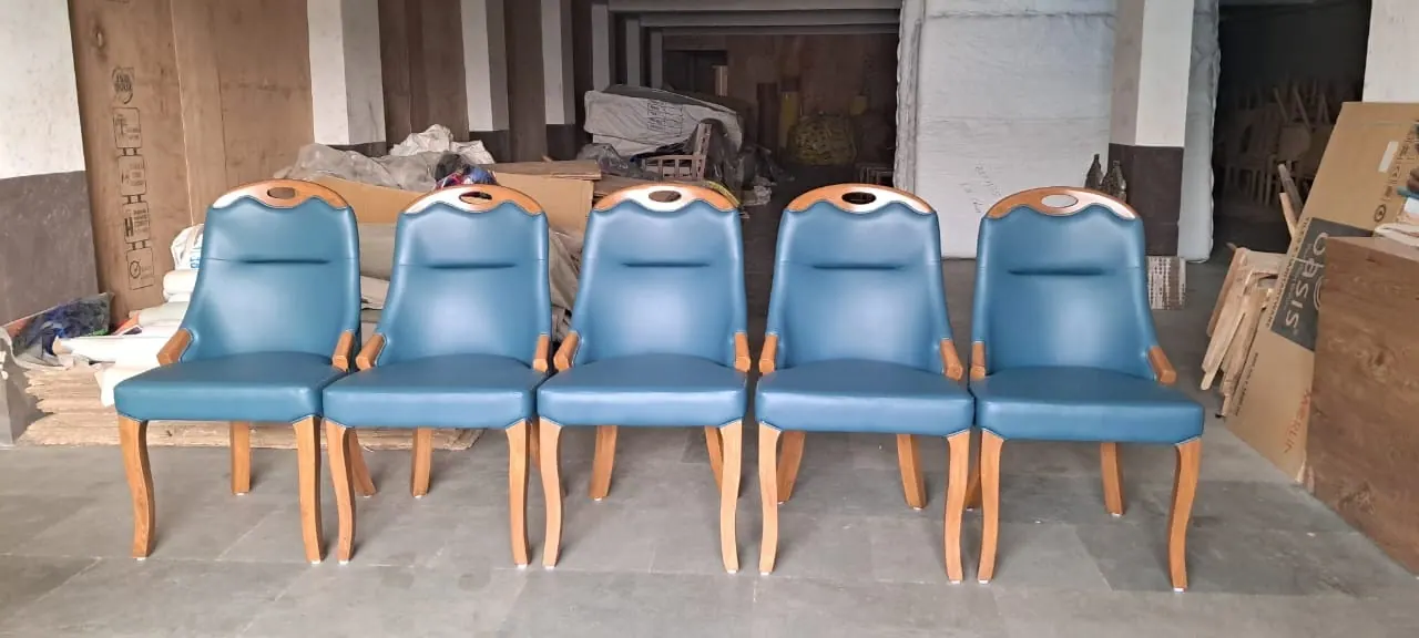Custom chair built by Woodflex Designs, photographed in our Surat workshop