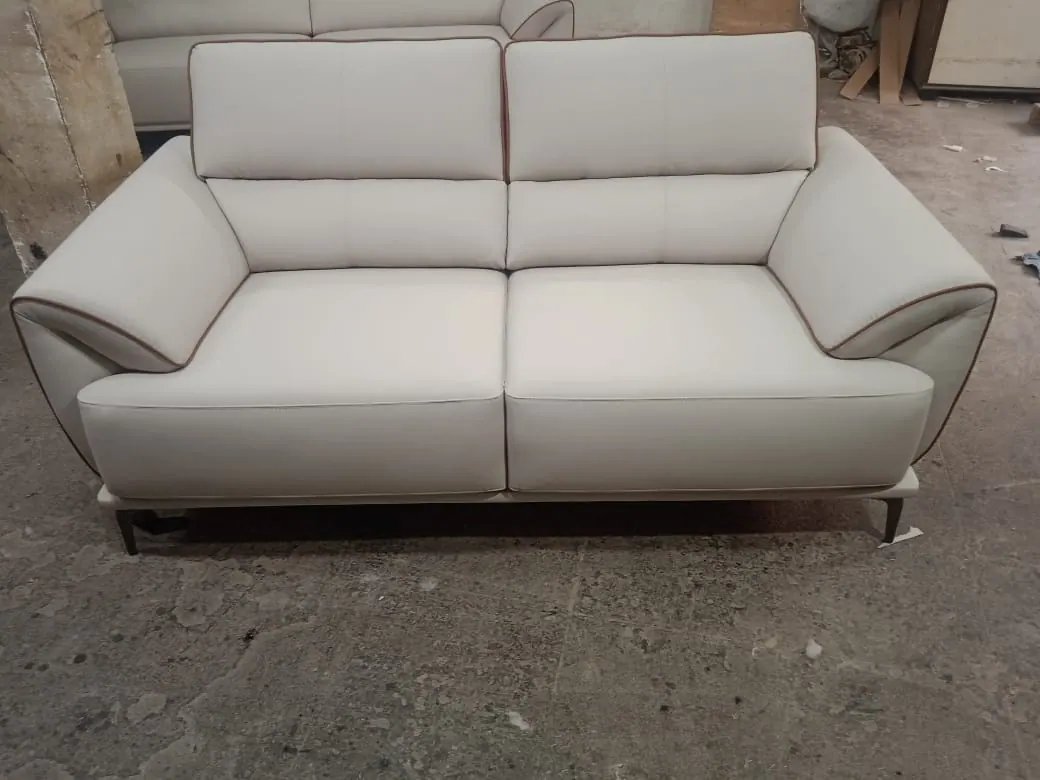 Custom sofa built by Woodflex Designs, photographed in our Surat workshop