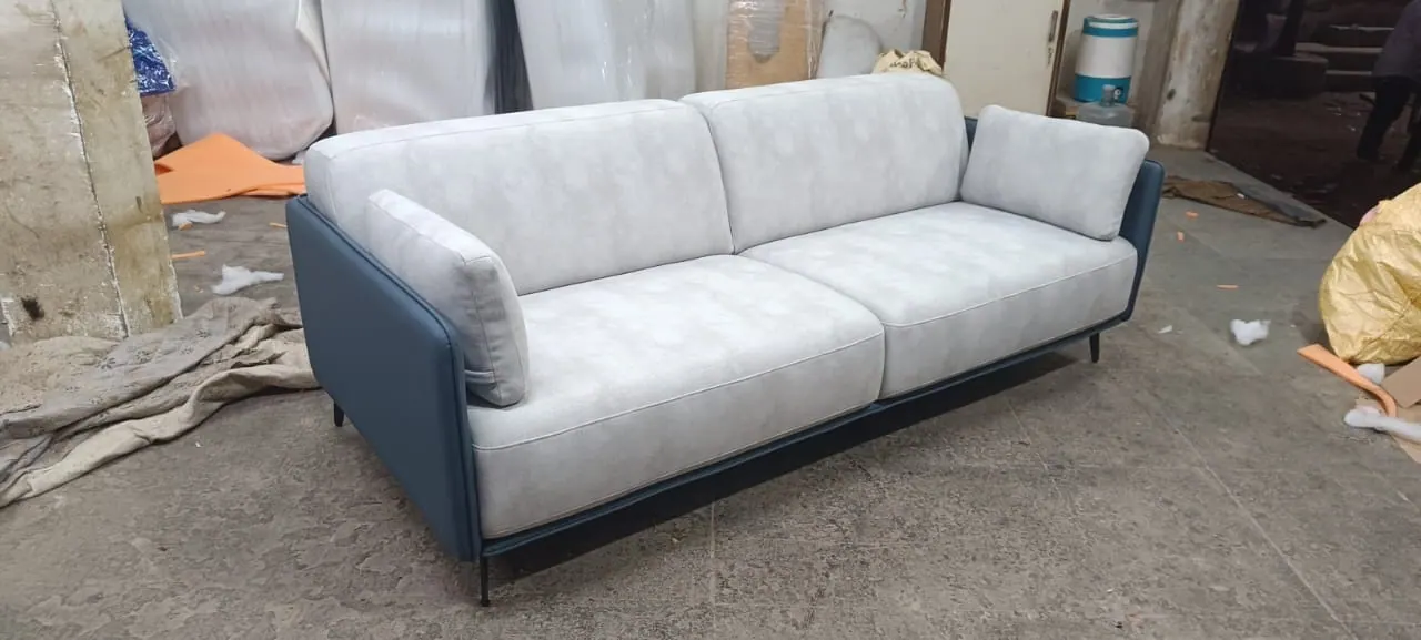 Custom sofa made by Woodflex Designs, photographed in a client's home