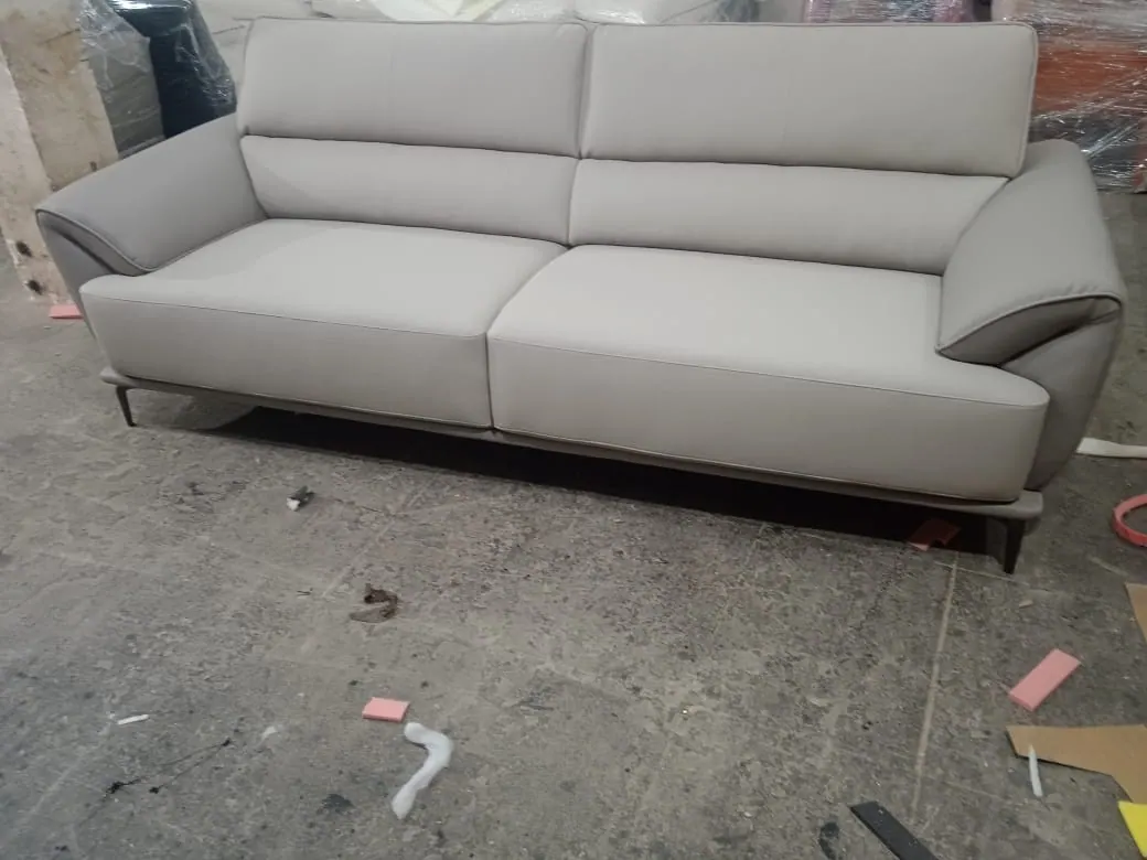 Custom sofa built by Woodflex Designs, photographed in our Surat workshop