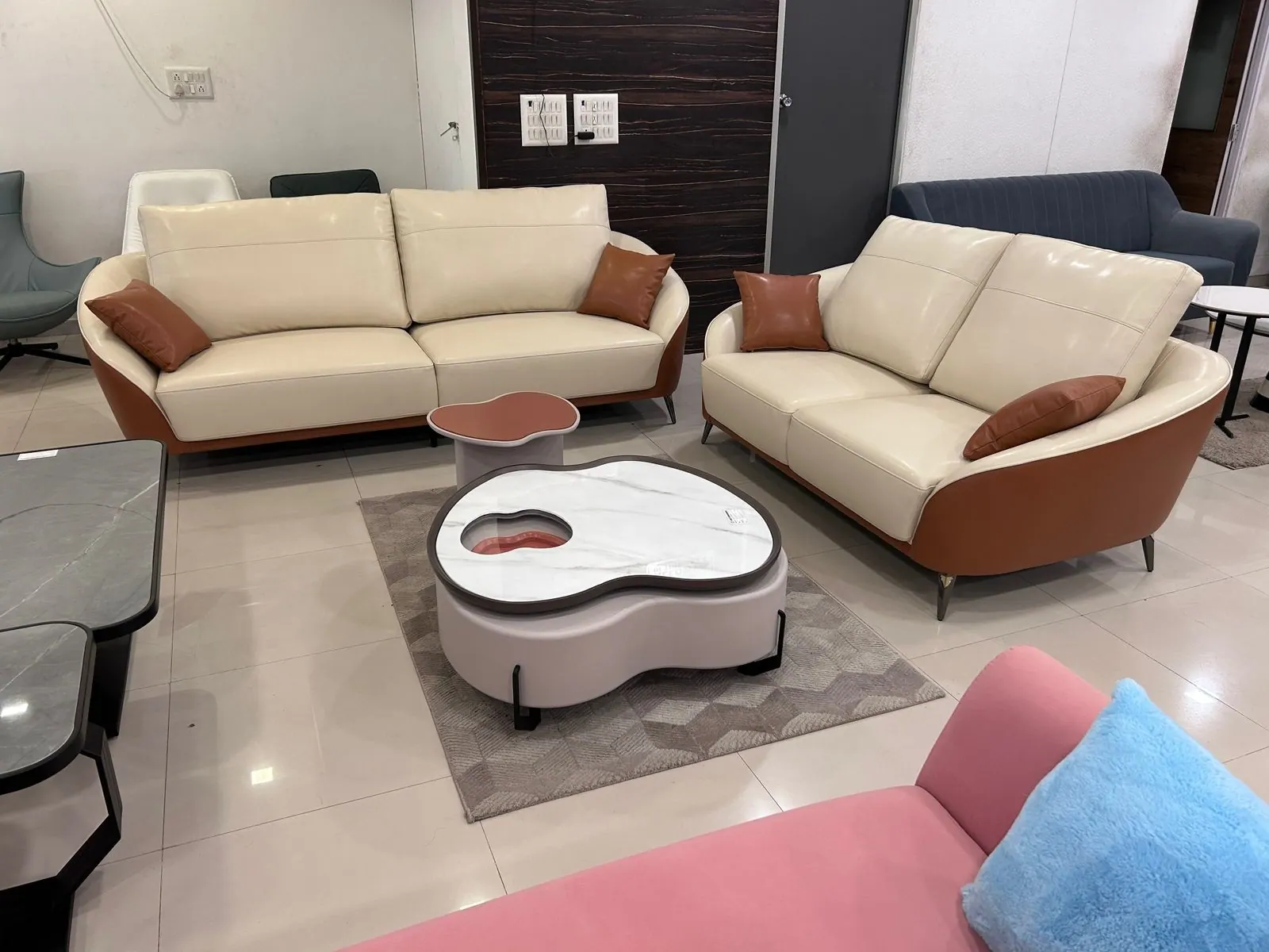 Custom sofa made by Woodflex Designs, photographed in a client's home