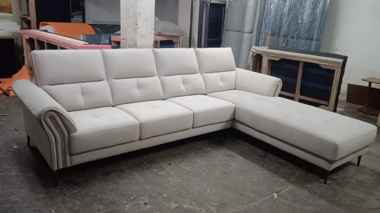 Custom sofa made by Woodflex Designs, photographed in a client's home