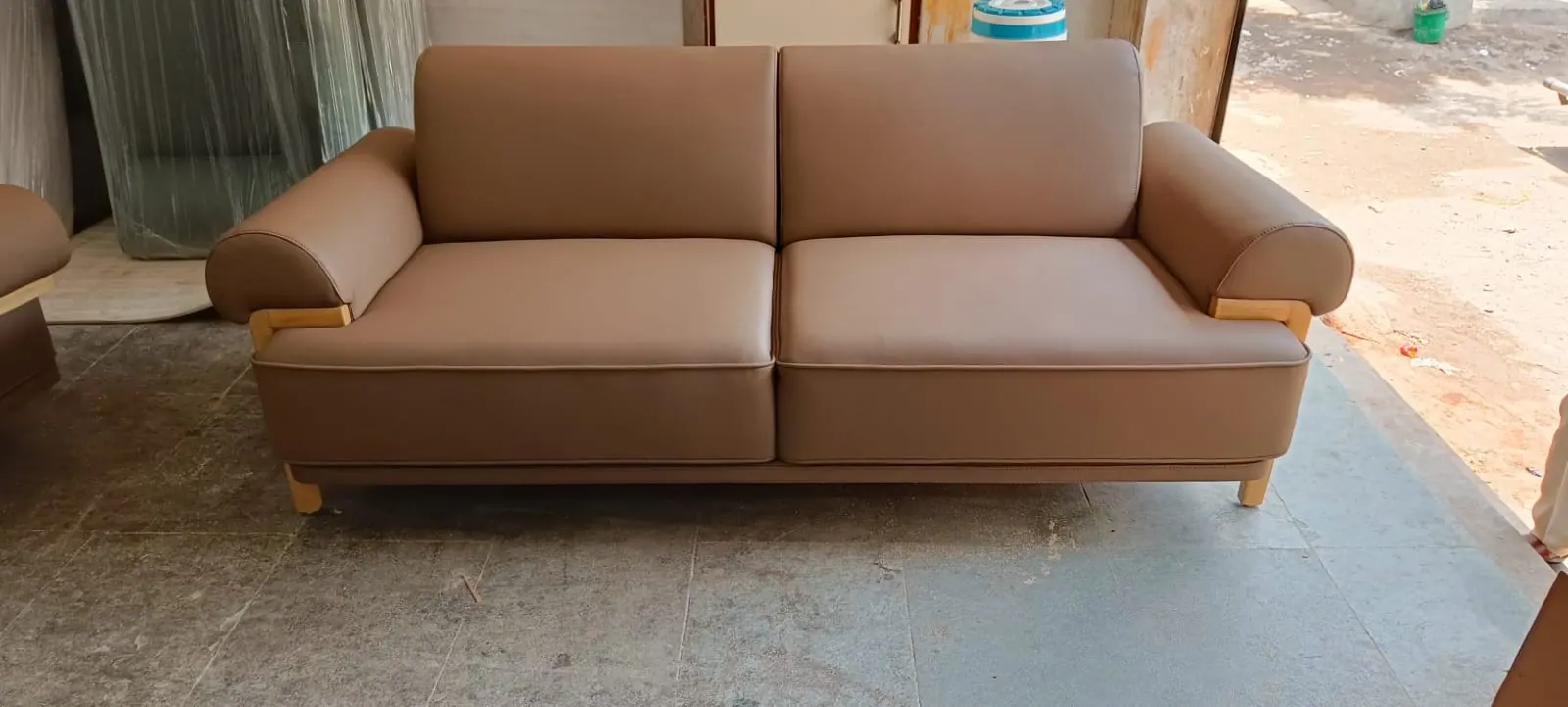 Custom sofa made by Woodflex Designs, photographed in a client's home