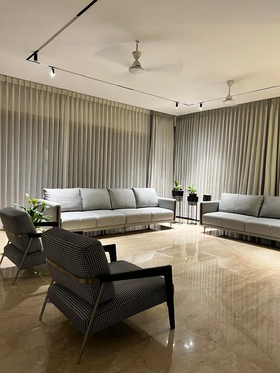 Custom sofa built by Woodflex Designs, photographed in our Surat workshop
